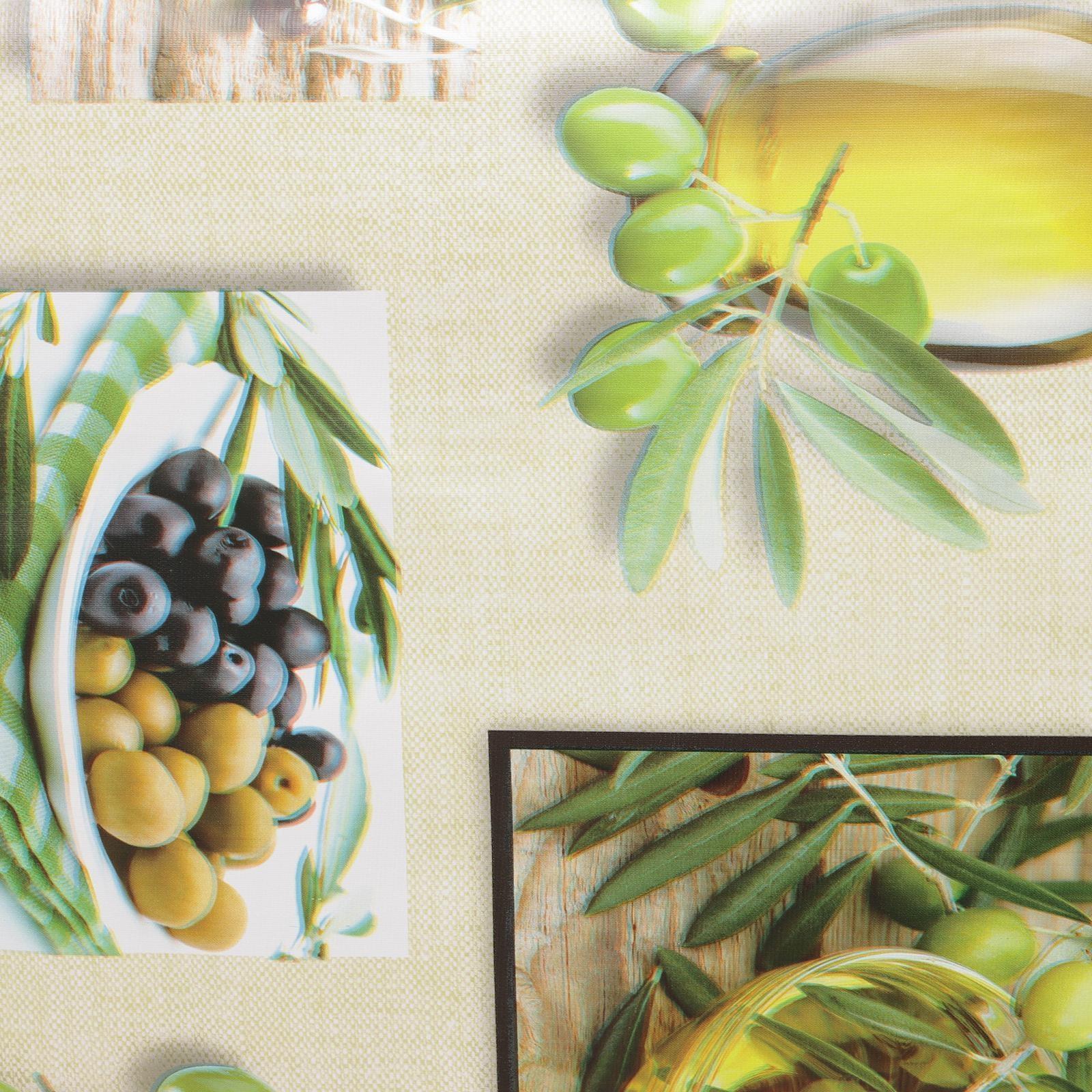 Клеёнка столовая на тканевой основе Доляна «Оливки», рулон 20 метров, ширина 137 см