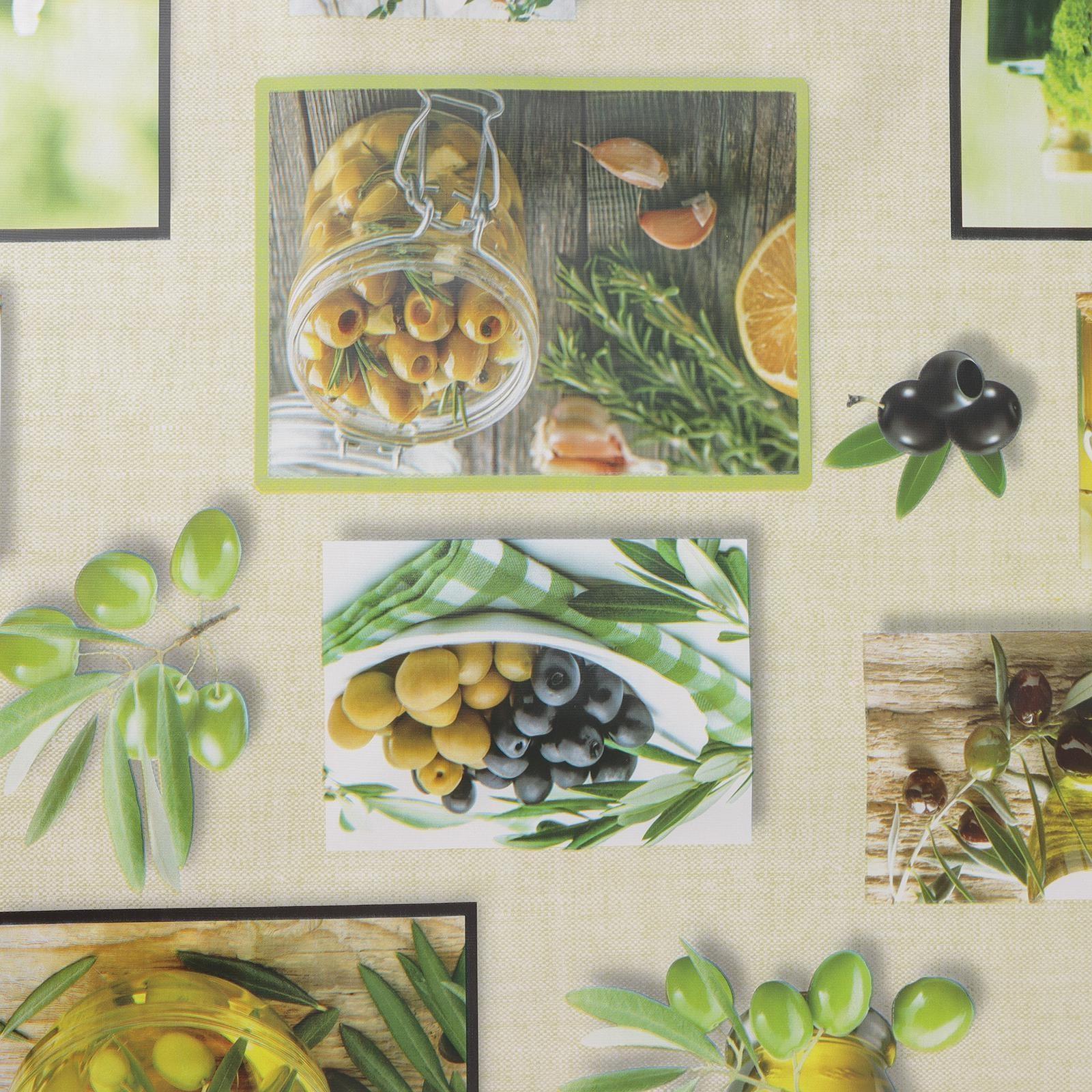 Клеёнка столовая на тканевой основе Доляна «Оливки», рулон 20 метров, ширина 137 см