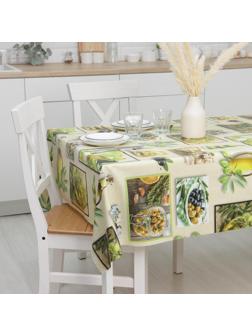 Клеёнка столовая на тканевой основе Доляна «Оливки», рулон 20 метров, ширина 137 см