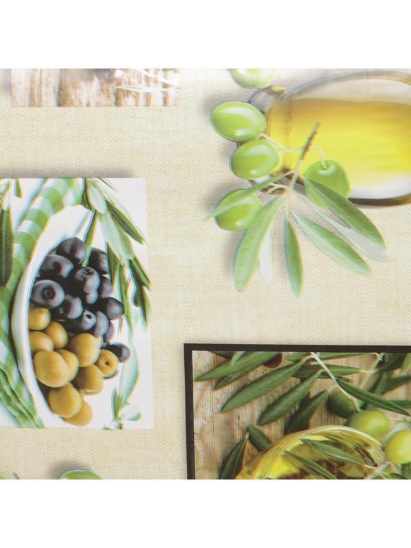 Клеёнка столовая на тканевой основе Доляна «Оливки», рулон 20 метров, ширина 137 см