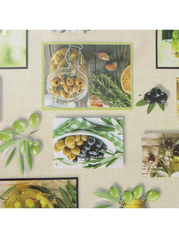 Клеёнка столовая на тканевой основе Доляна «Оливки», рулон 20 метров, ширина 137 см