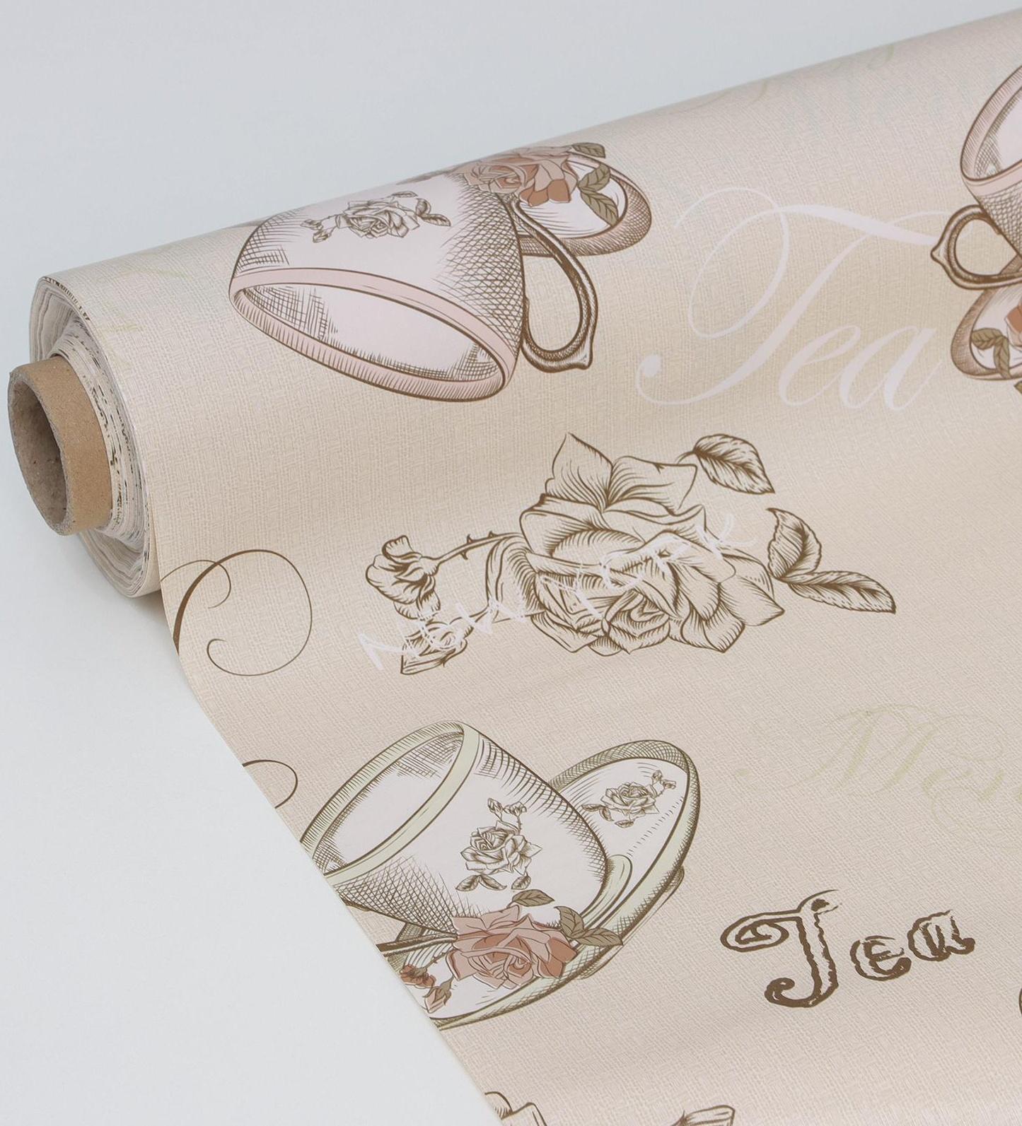 Клеёнка столовая на тканевой основе Доляна «Чай», рулон 20 метров, ширина 137 см