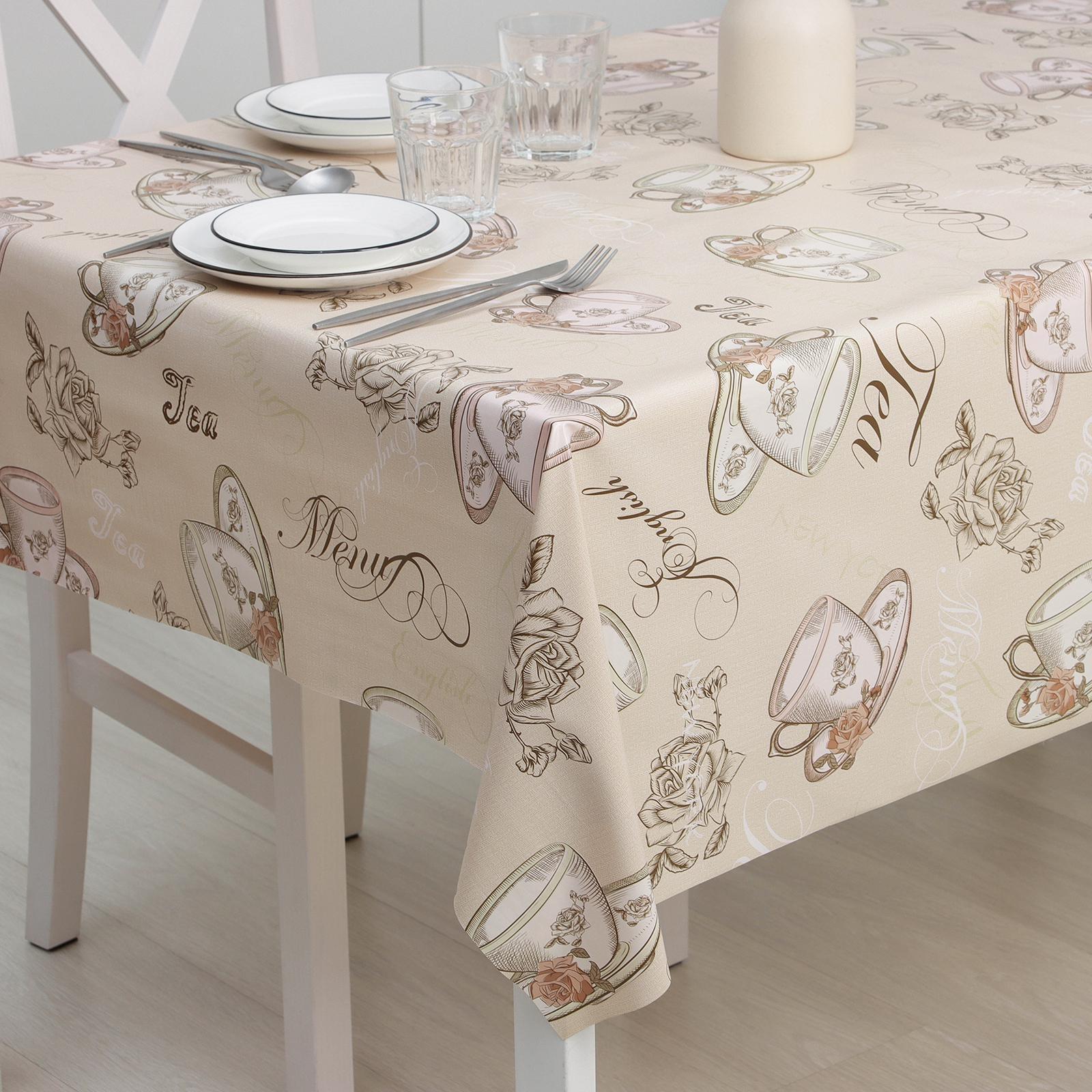 Клеёнка столовая на тканевой основе Доляна «Чай», рулон 20 метров, ширина 137 см