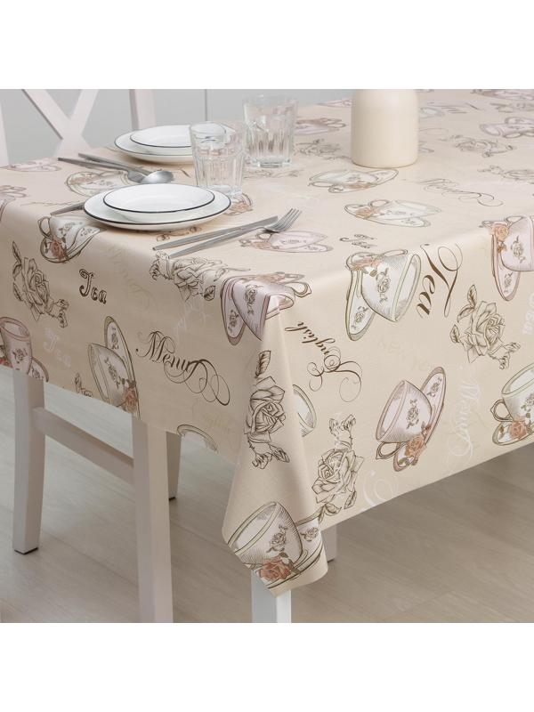 Клеёнка столовая на тканевой основе Доляна «Чай», рулон 20 метров, ширина 137 см