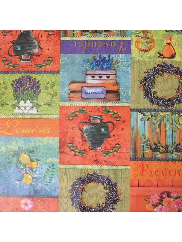 Клеёнка столовая на тканевой основе Доляна «Прованс», рулон 20 метров, ширина 137 см