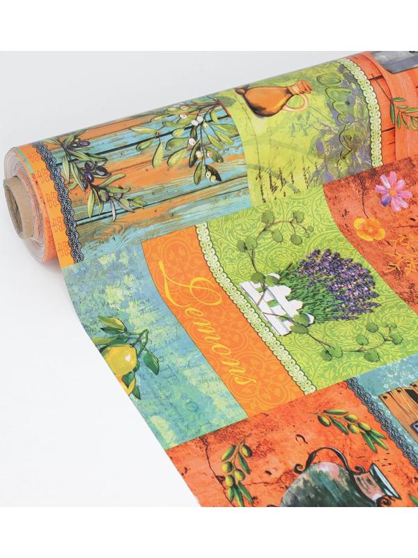 Клеёнка столовая на тканевой основе Доляна «Прованс», рулон 20 метров, ширина 137 см