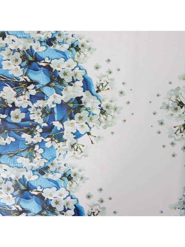 Клеёнка столовая на тканевой основе Доляна «Синие розы», рулон 20 метров, ширина 137 см