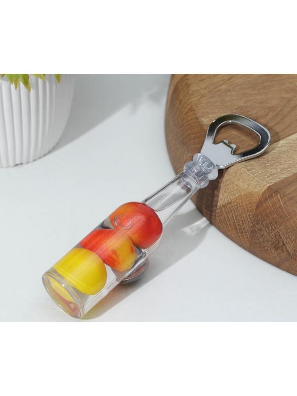 Открывалка «Бутылёк», на магните, 13,5×2,5×3 см, цвет хромированный