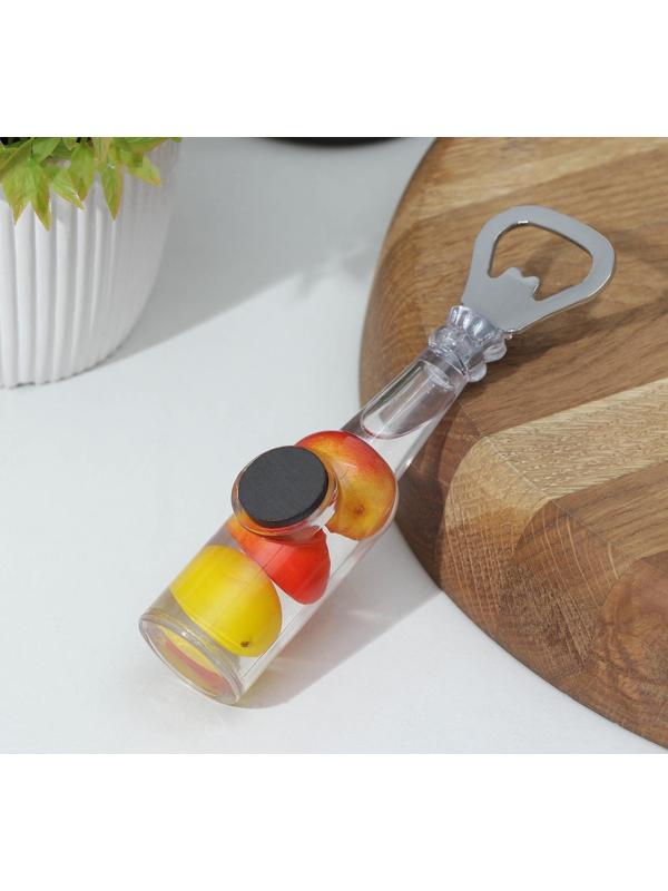 Открывалка «Бутылёк», на магните, 13,5×2,5×3 см, цвет хромированный