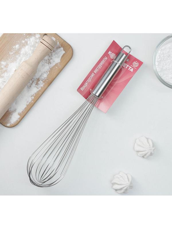 Венчик для взбивания KONFINETTA «Сильвер», струна 1,3 мм, 37×8×8 см