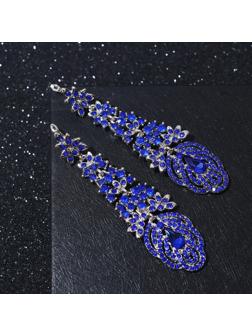 Серьги висячие со стразами 