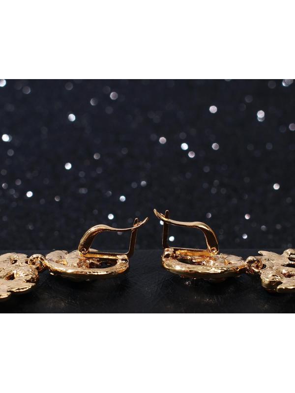 Серьги висячие со стразами 