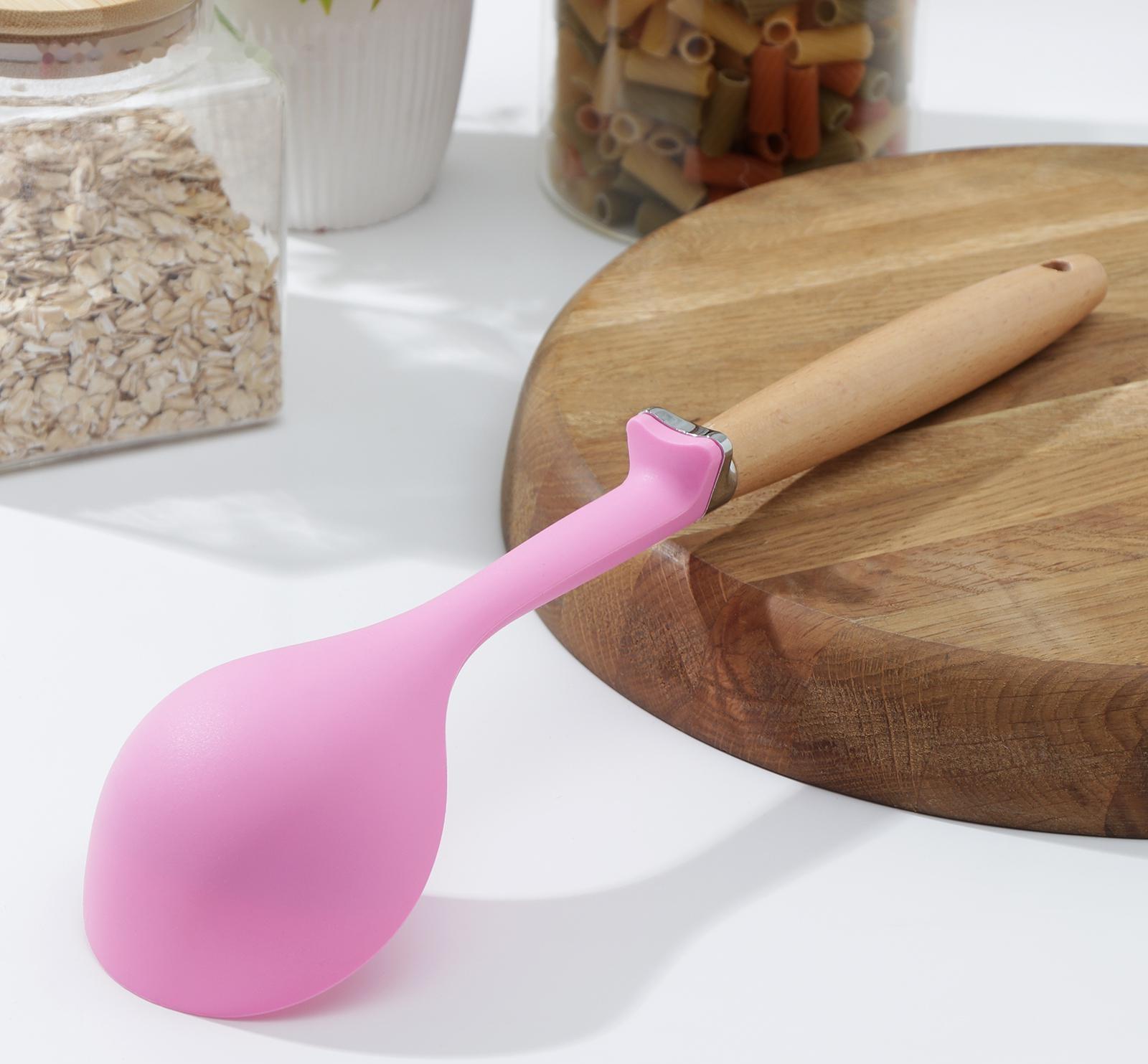 Половник Доляна «Стелла», 29×8×3,5 см, цвет розовый