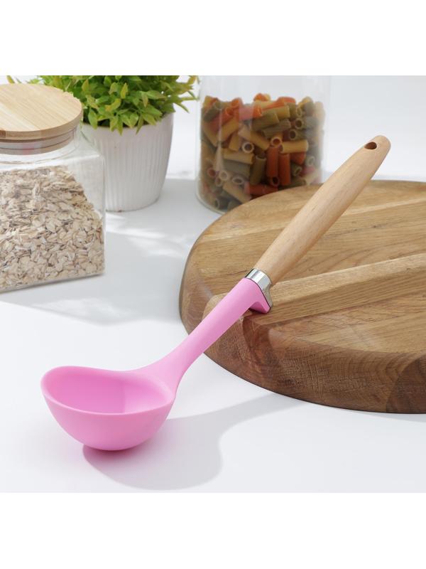 Половник Доляна «Стелла», 29×8×3,5 см, цвет розовый