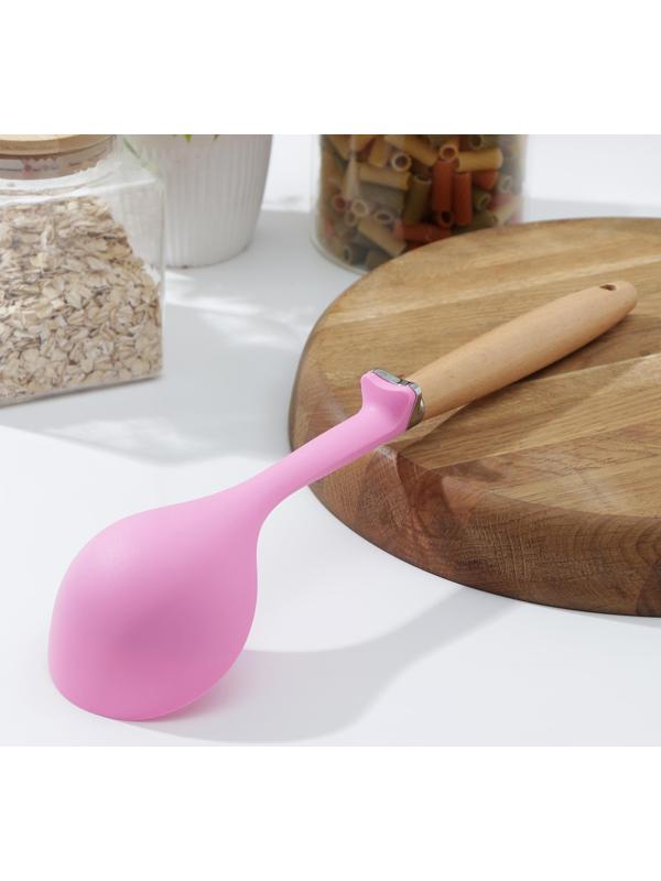 Половник Доляна «Стелла», 29×8×3,5 см, цвет розовый