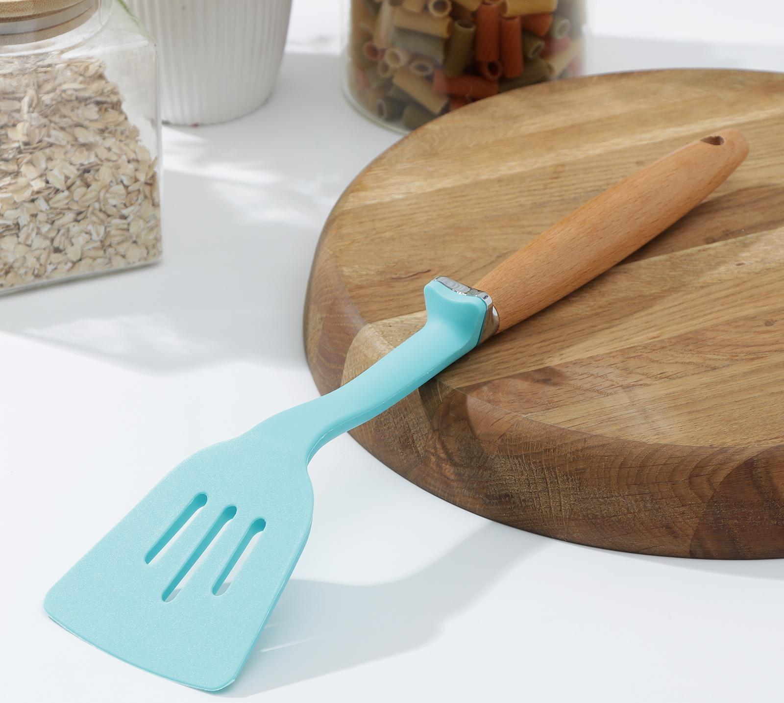 Лопатка с прорезями Доляна «Лагуна», 29×8×2,5 см, цвет голубой