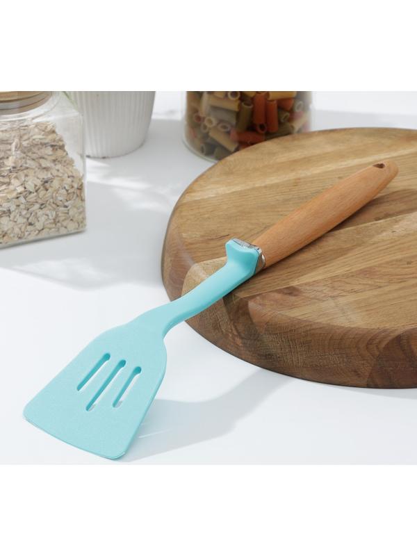 Лопатка с прорезями Доляна «Лагуна», 29×8×2,5 см, цвет голубой