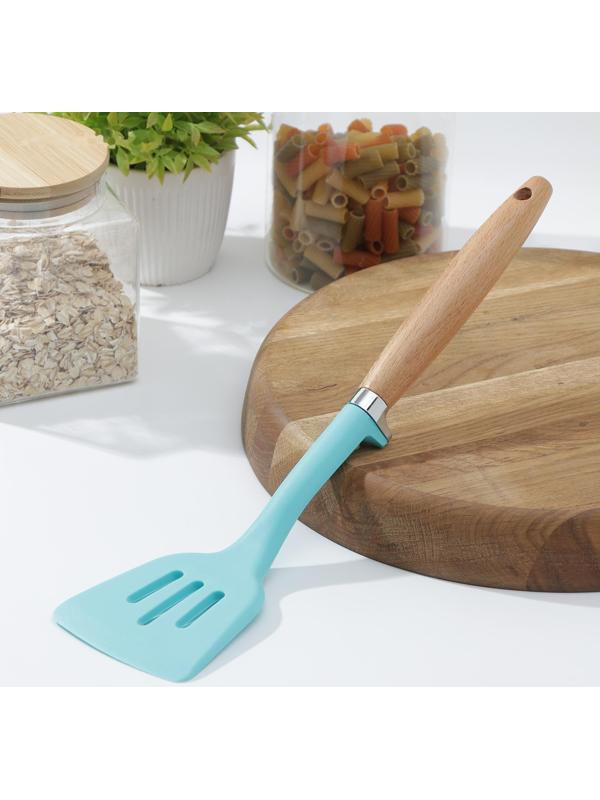 Лопатка с прорезями Доляна «Лагуна», 29×8×2,5 см, цвет голубой