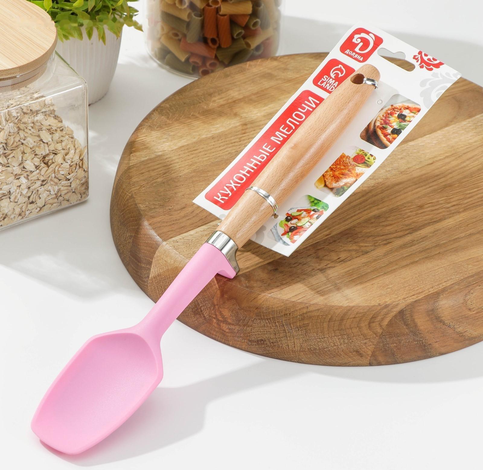 Лопатка Доляна «Стелла», 31×5,5×2,5 см, цвет розовый