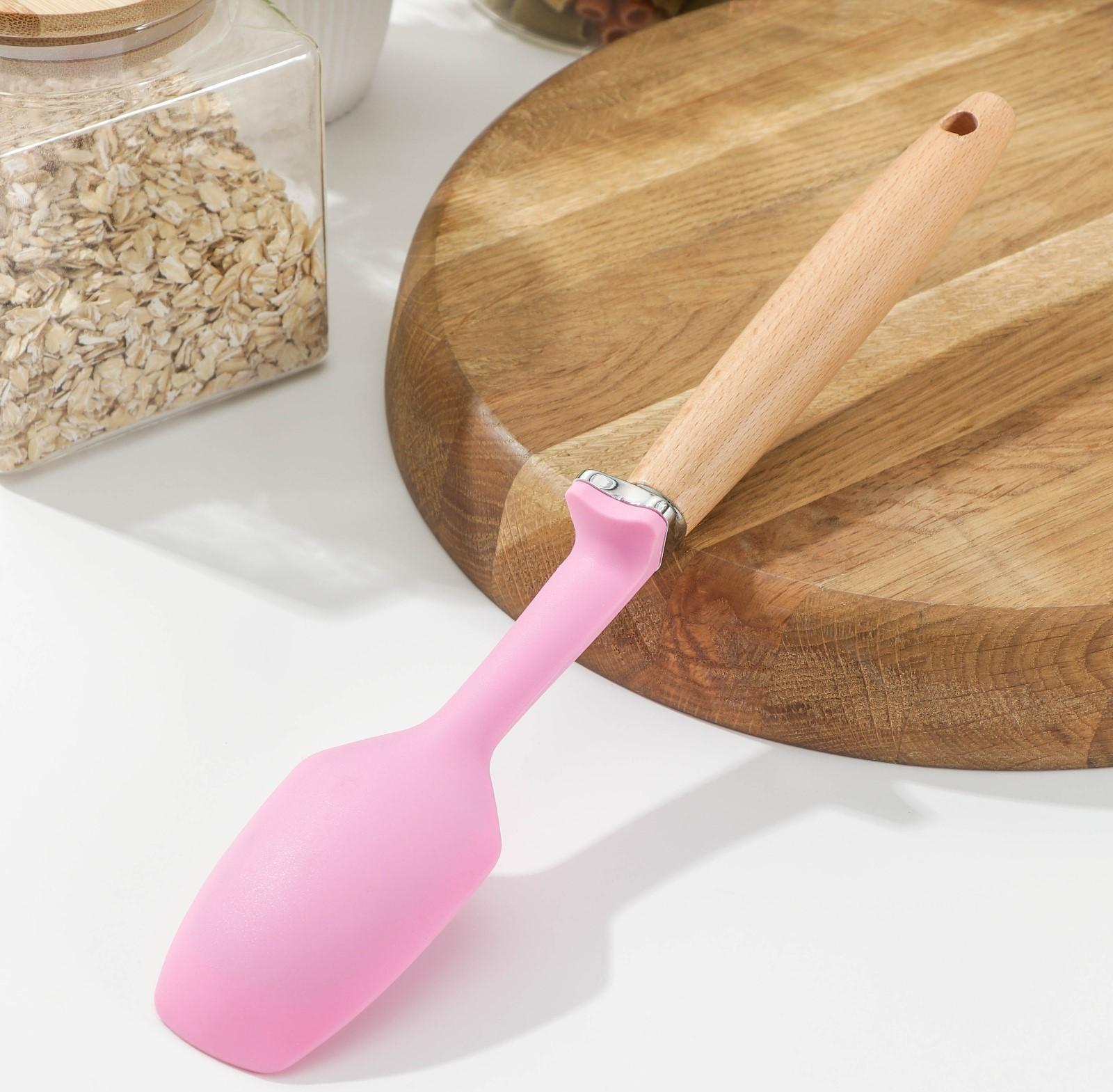 Лопатка Доляна «Стелла», 31×5,5×2,5 см, цвет розовый