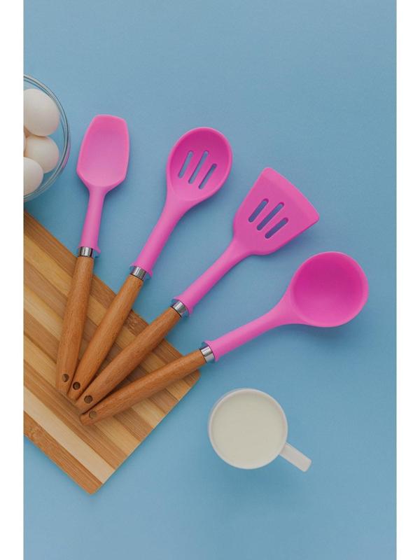 Лопатка Доляна «Стелла», 31×5,5×2,5 см, цвет розовый