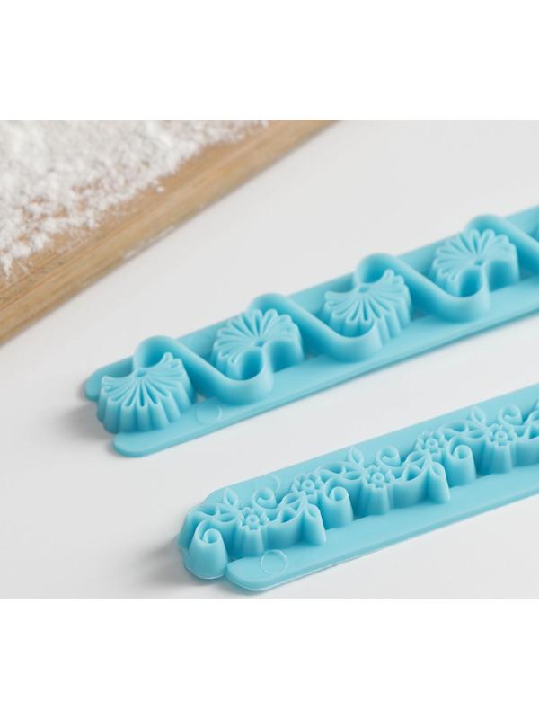 Набор печатей для марципана и теста «Цветочный пояс», 2 шт, 17×2×0,8 см