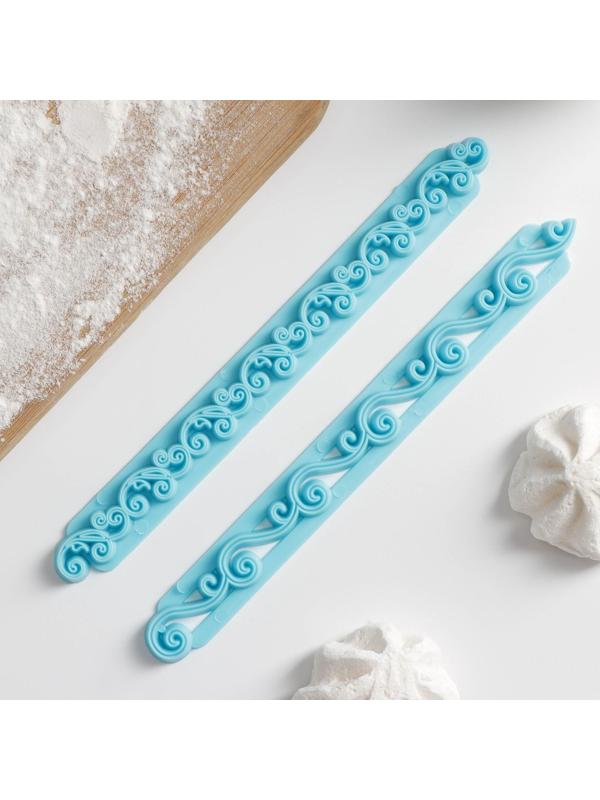 Набор печатей для марципана и теста «Завитки», 2 шт, 17×2×0,8 см
