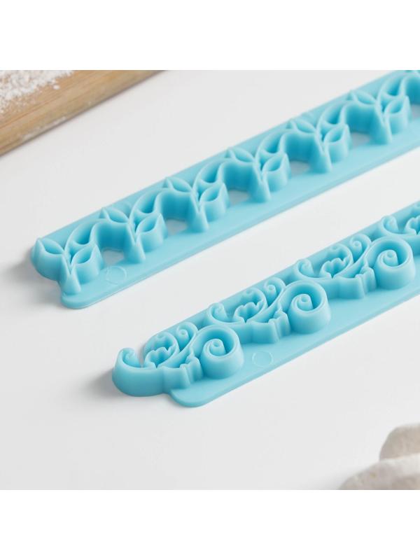 Набор печатей для марципана и теста «Листочки», 2 шт, 17×2×0,8 см