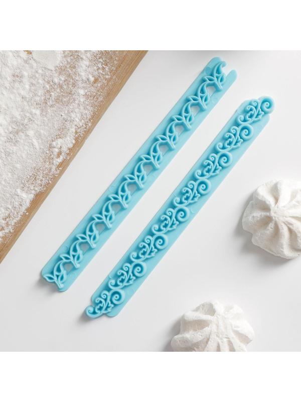 Набор печатей для марципана и теста «Листочки», 2 шт, 17×2×0,8 см