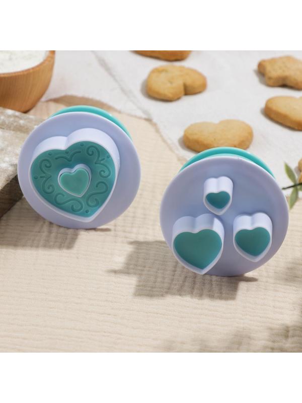 Набор плунжеров кондитерских «Любовь», 2 шт, цвет МИКС