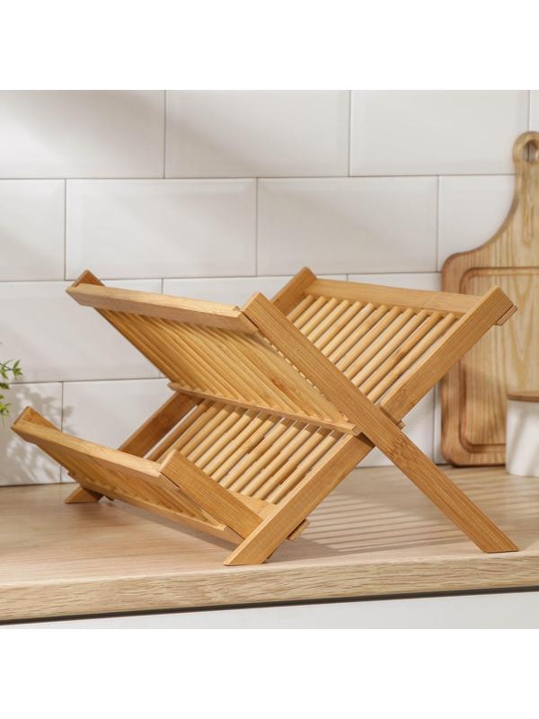 Сушилка для посуды «Бамбуковый лес», 2 яруса, 47×30 см, бамбук