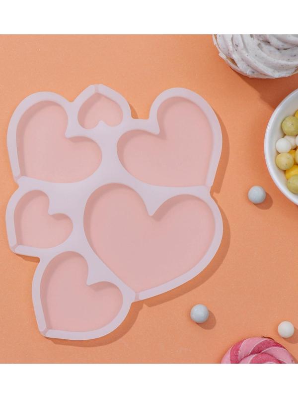 Форма для леденцов «Сердечки», 6 ячеек, 16×14×0,7 см, цвет белый