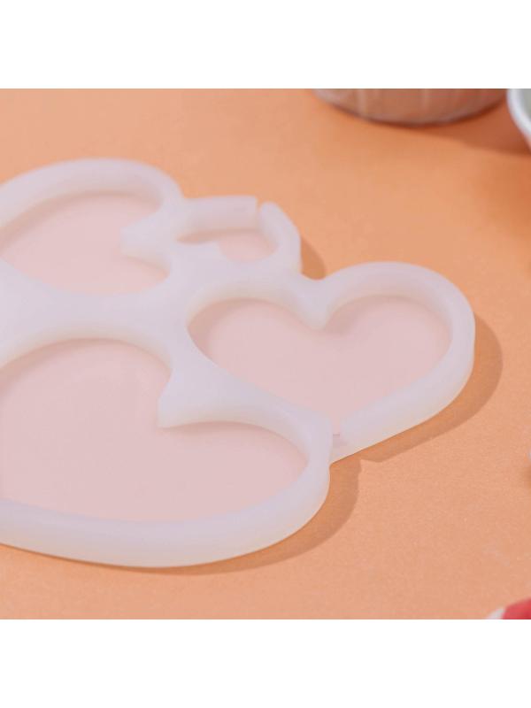 Форма для леденцов «Сердечки», 6 ячеек, 16×14×0,7 см, цвет белый