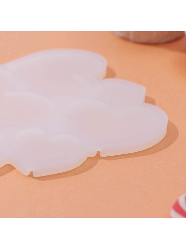 Форма для леденцов «Сердечки», 6 ячеек, 16×14×0,7 см, цвет белый