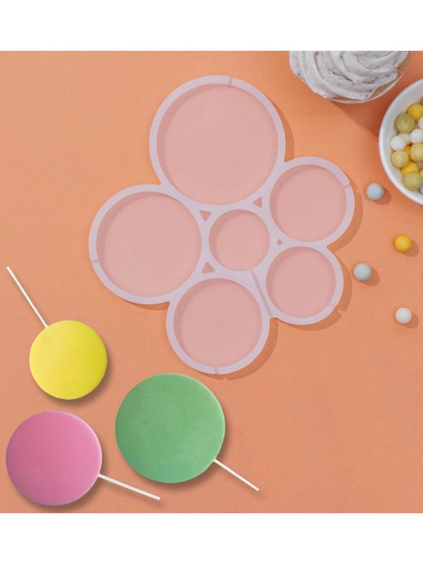 Форма для леденцов «Кругляши», 6 ячеек, 17×15,5×0,7 см, цвет белый