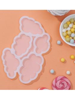 Форма для леденцов «Облачка», 5 ячеек, 15×10,5×0,7 см, цвет белый