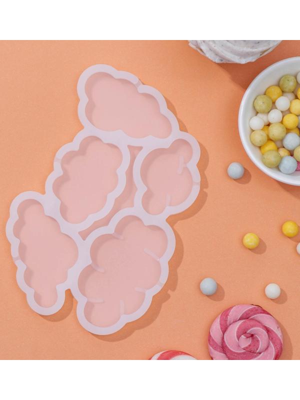 Форма для леденцов «Облачка», 5 ячеек, 15×10,5×0,7 см, цвет белый