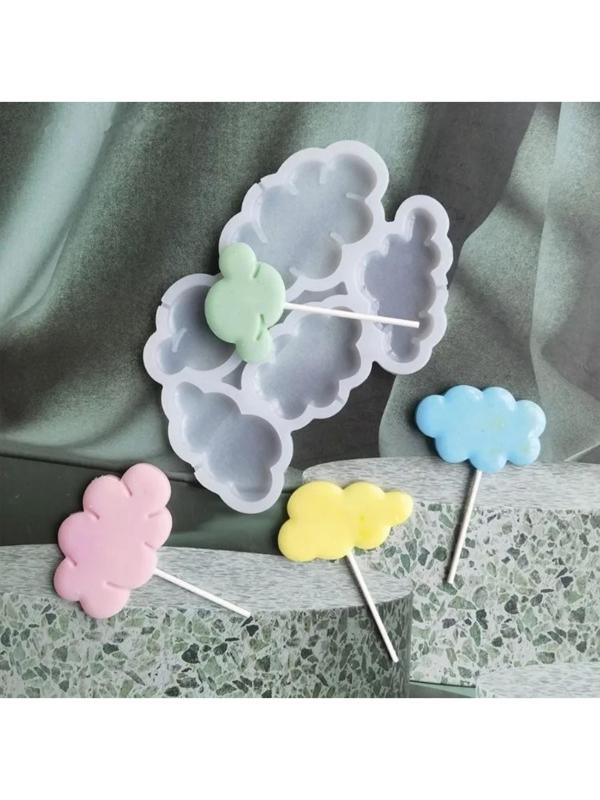 Форма для леденцов «Облачка», 5 ячеек, 15×10,5×0,7 см, цвет белый