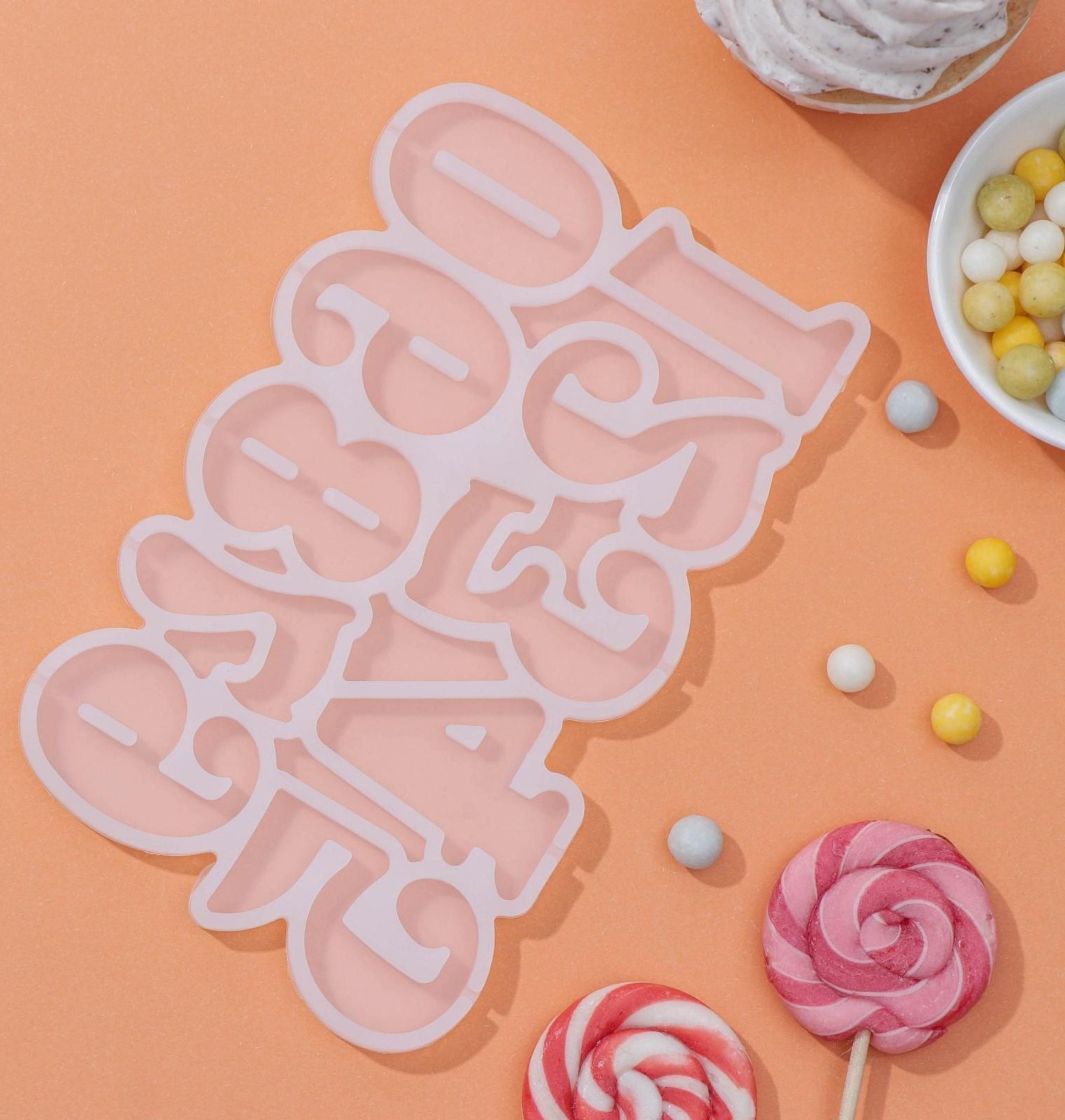 Форма для леденцов «Цифры», 10 ячеек, 16,5×10×0,7 см, цвет белый