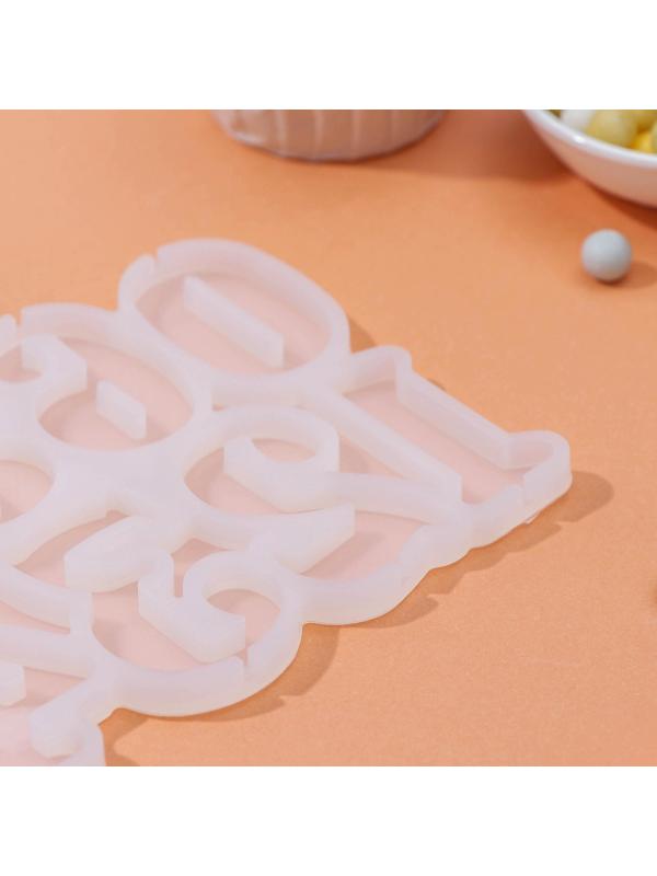 Форма для леденцов «Цифры», 10 ячеек, 16,5×10×0,7 см, цвет белый