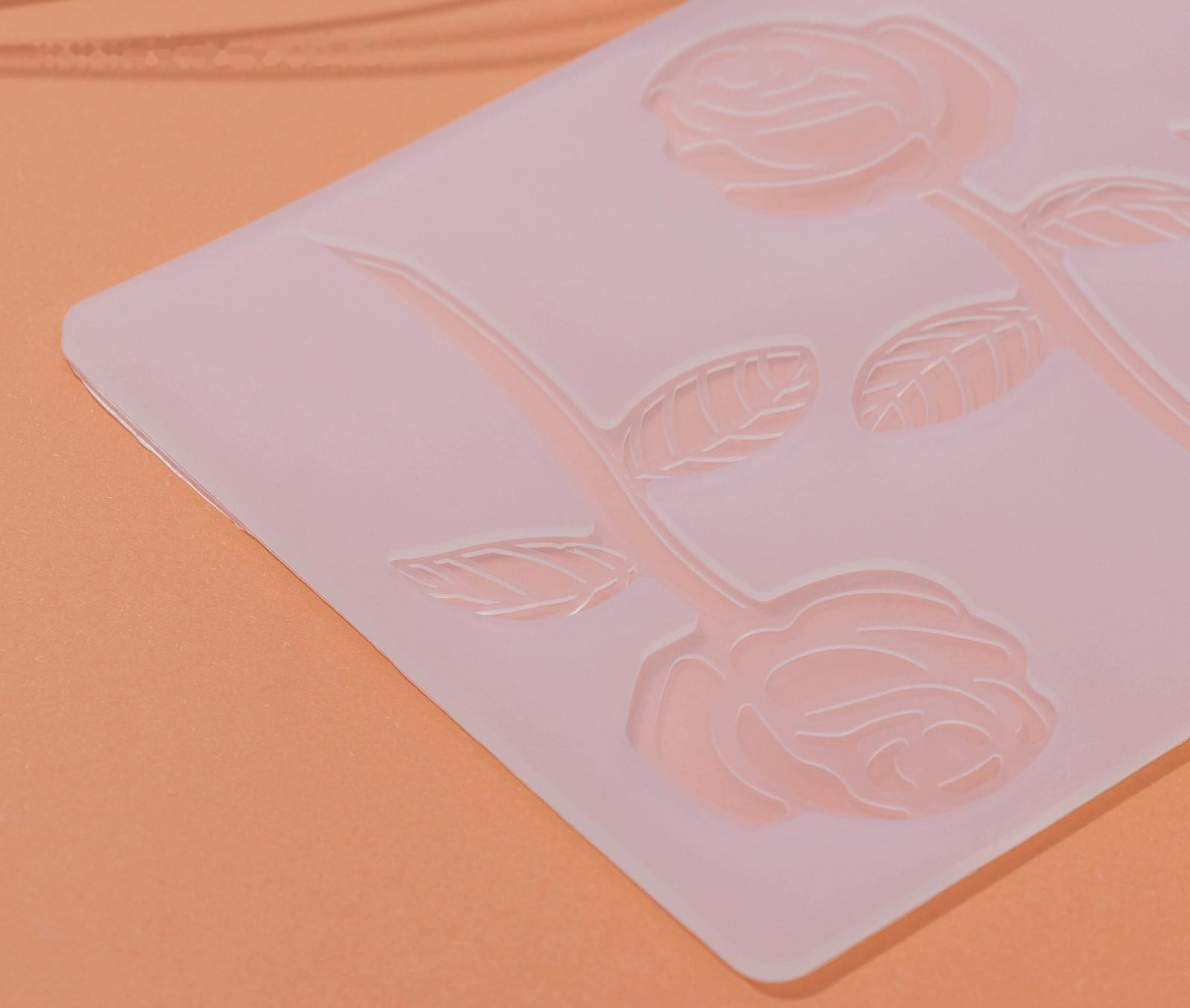 Силиконовый коврик для айстинга «Розы», 3 ячейки, 19×12,5×0,1 см, цвет прозрачный