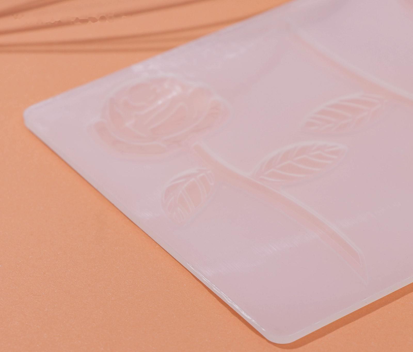 Силиконовый коврик для айстинга «Розы», 3 ячейки, 19×12,5×0,1 см, цвет прозрачный