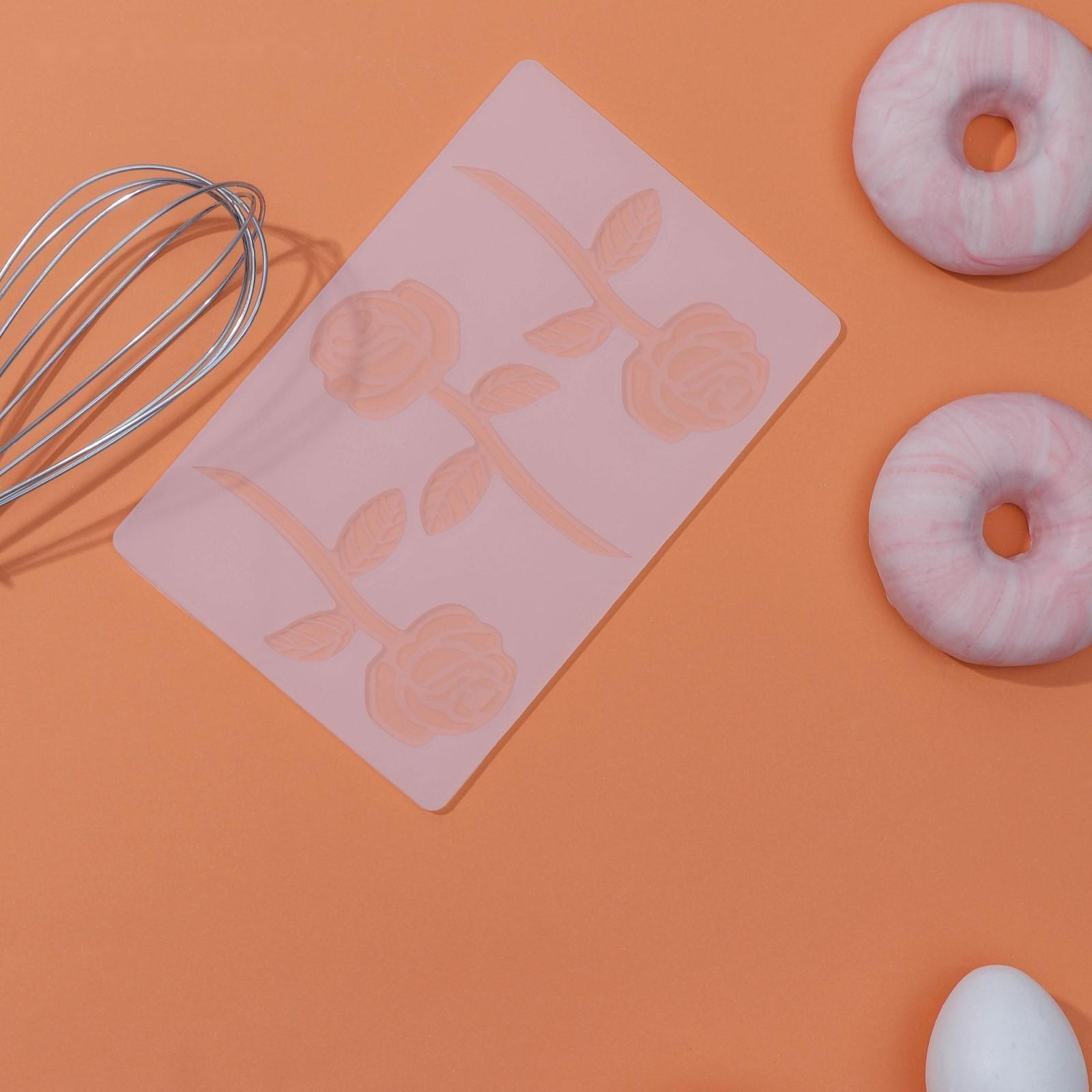Силиконовый коврик для айстинга «Розы», 3 ячейки, 19×12,5×0,1 см, цвет прозрачный