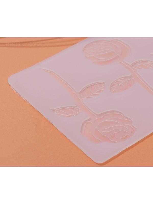 Силиконовый коврик для айстинга «Розы», 3 ячейки, 19×12,5×0,1 см, цвет прозрачный