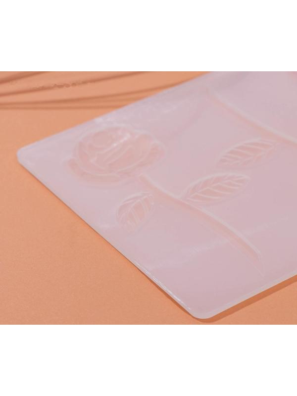 Силиконовый коврик для айстинга «Розы», 3 ячейки, 19×12,5×0,1 см, цвет прозрачный