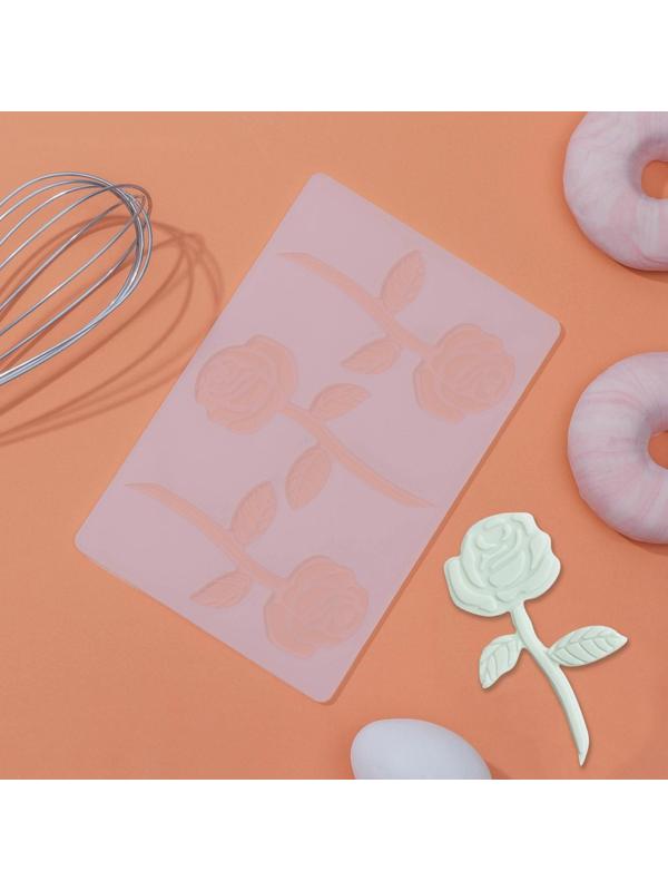Силиконовый коврик для айстинга «Розы», 3 ячейки, 19×12,5×0,1 см, цвет прозрачный