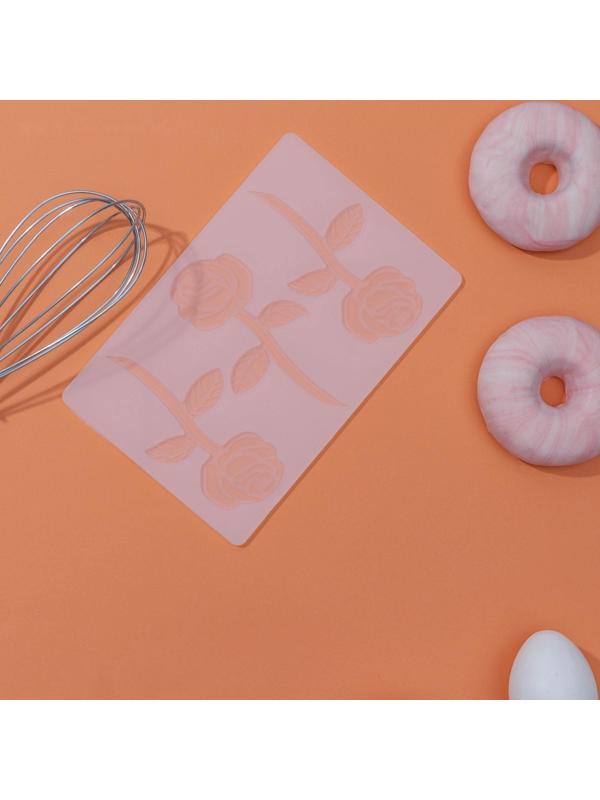 Силиконовый коврик для айстинга «Розы», 3 ячейки, 19×12,5×0,1 см, цвет прозрачный
