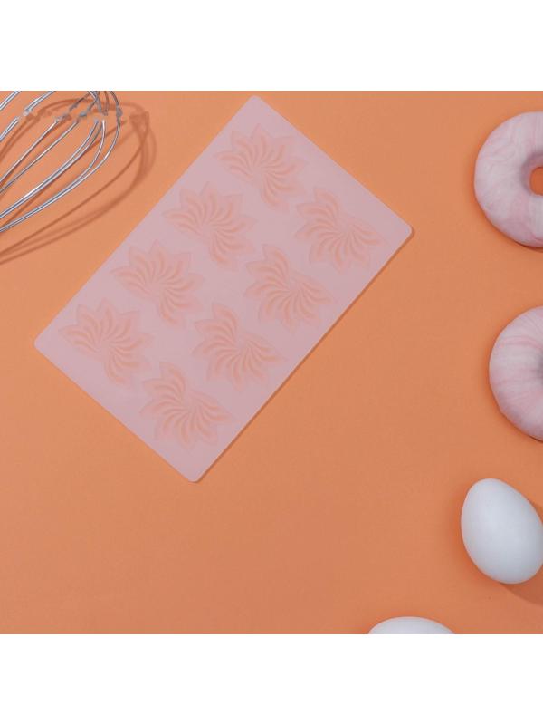 Силиконовый коврик для айстинга «Веер», 8 ячейки, 20×13×0,1 см, цвет прозрачный