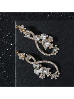 Серьги висячие со стразами 