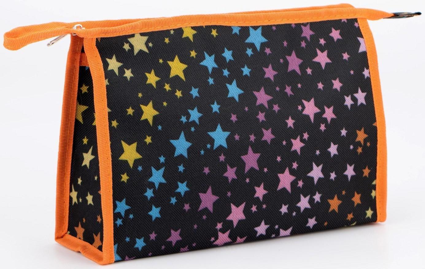 Косметичка на молнии, с подкладом, цвет чёрный